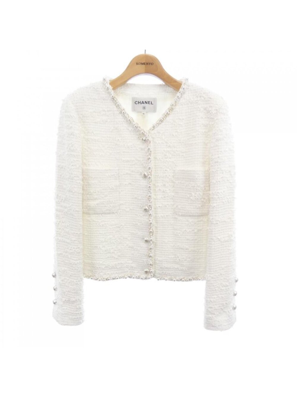 Chanel Collarless Jacket White